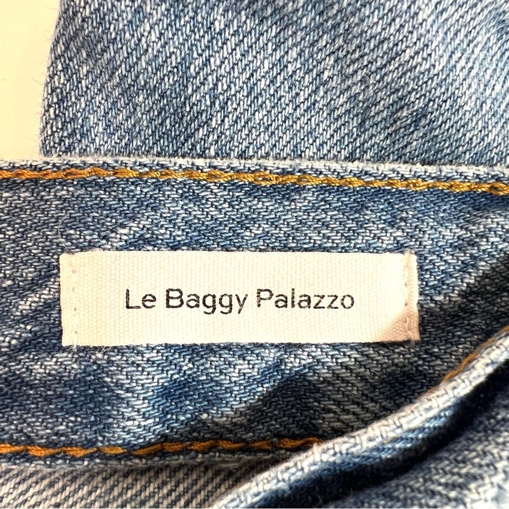 FRAME Denim Le Baggy Palazzo Jeans in Iceberg Flat Size 23 - Picture 7 of 15